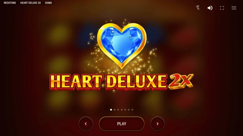 Heart Deluxe 2x - glavni izbornik i početni zaslon slota