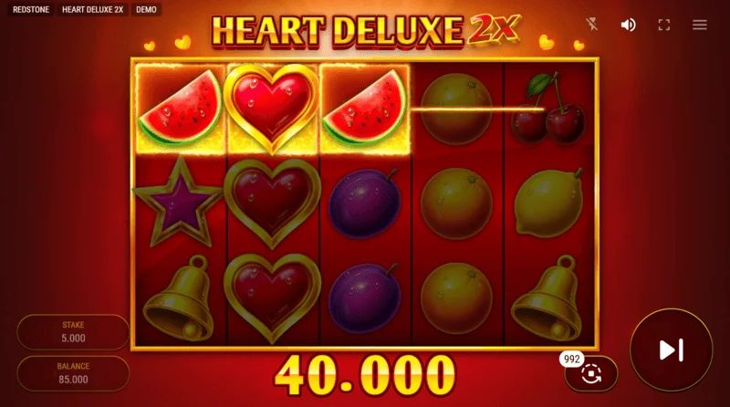Heart Deluxe 2x - dobitna kombinacija s wild simbolom na bubnju